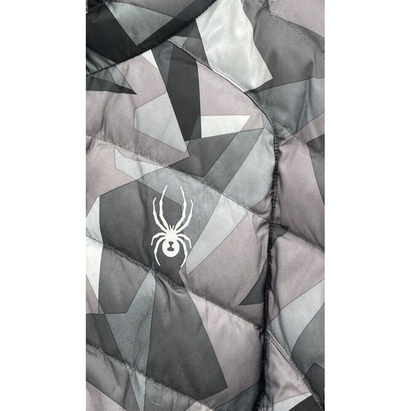 Spyder Puffer Jacket Men's XXL xl Geared Synthetic Down Black Gray Camo … - Picture 4 of 10
